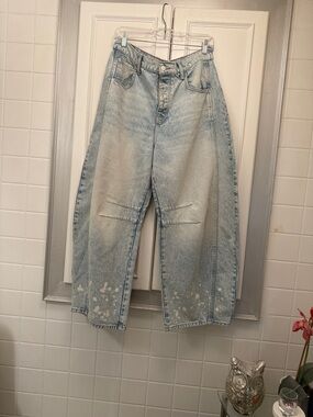 Free People Good Luck Barrel Jeans 28